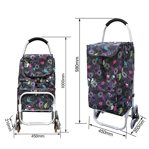 DJY-JY Cesta de la Compra, Carrito Plegable portátil, pequeño Carro, Carro de Ancianos, casa rodante, Bolsillo Oxford, Detachable.Size: 45 * 35 * 98cm.