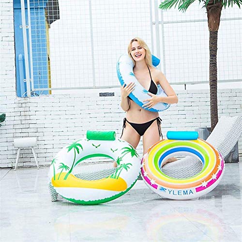 DJYD Flotador Amasado natación Inflable Anillo Partido de Piscina del mar de Agua Inflable Juego Juguetes Plataforma de baño Colchón Círculo Boya (Color: 70 cocotero) FDWFN (Color : 70 Coconut Tree)