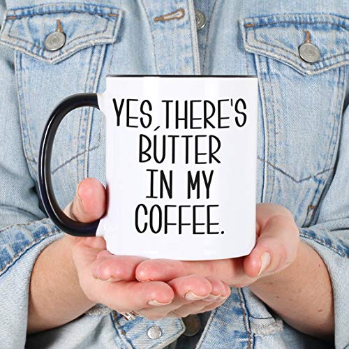 DKISEE Taza Keto Gifts Keto Mug Yes There's Butter in My Coffee Mug Keto Cup divertida pérdida de peso regalos cetosis alta proteína baja dieta en carbohidratos taza a prueba de balas 325 ml DKISEE Taza Keto Gifts Keto Mug Yes There's Butter in My Coffee Mug Keto Cup divertida pérdida de peso regalos cetosis alta proteína baja dieta en carbohidratos taza a prueba de balas 325 ml