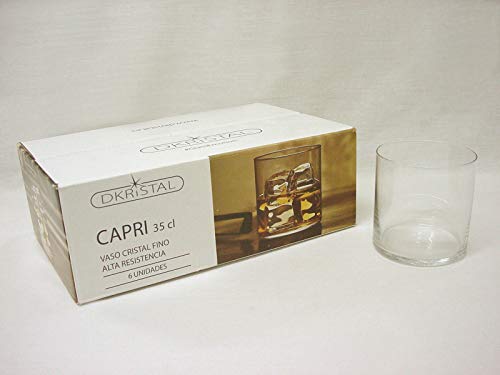Dkristal Lote 6 Vasos Cristal Duro Capri Whisky Agua ETC 350ML PEQUEÑO Dkristal Lote 6 Vasos Cristal Duro Capri Whisky Agua ETC 350ML PEQUEÑO