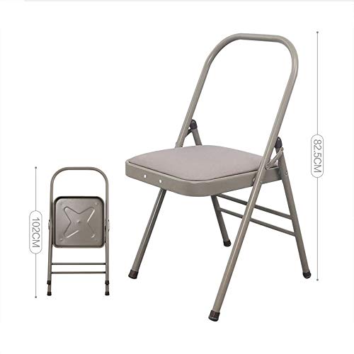 DLIBIG Plegable Metal Silla Auxiliar Yoga Silla Iyengar Asientos Yoga Silla Plegable De Fitness Silla Profesional Yoga Yoga Silla Marco Gruesa Sin Barra Frontal