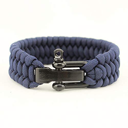 dljztrade Pulsera de cuerda de paracaídas de moda para camping, senderismo, supervivencia (1 unidad), negro