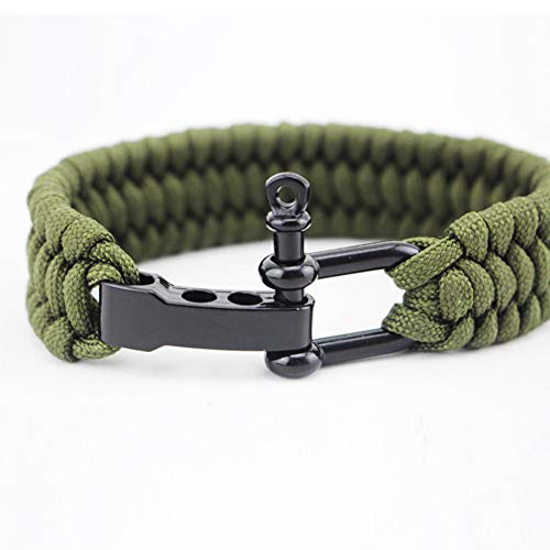 dljztrade Pulsera de cuerda de paracaídas de moda para camping, senderismo, supervivencia (1 unidad), negro