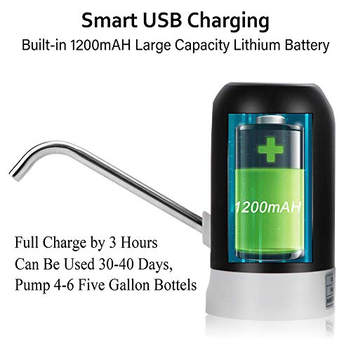 DLOPK Dispensador de Bomba de Agua Distribuidor de Carga USB, extraíble y Conveniente para Usar en Agua embotellada DLOPK Dispensador de Bomba de Agua Distribuidor de Carga USB, extraíble y Conveniente para Usar en Agua embotellada