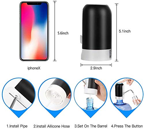 DLOPK Dispensador de Bomba de Agua Distribuidor de Carga USB, extraíble y Conveniente para Usar en Agua embotellada DLOPK Dispensador de Bomba de Agua Distribuidor de Carga USB, extraíble y Conveniente para Usar en Agua embotellada