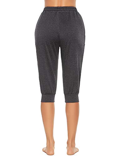 Doaraha 3/4 Pantalones Deporte Pirata para Mujer Pantalón Casual Capri Deportivos con Cordón para Running,Yoga,Fitness,Danza