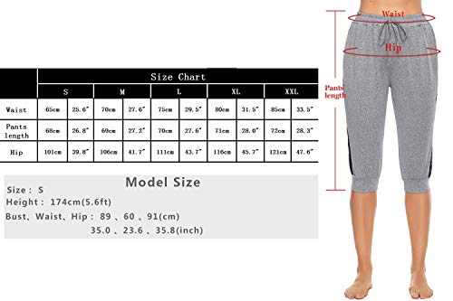 Doaraha 3/4 Pantalones Deporte Pirata para Mujer Pantalón Casual Capri Deportivos con Cordón para Running,Yoga,Fitness,Danza Doaraha 3/4 Pantalones Deporte Pirata para Mujer Pantalón Casual Capri Deportivos con Cordón para Running,Yoga,Fitness,Danza