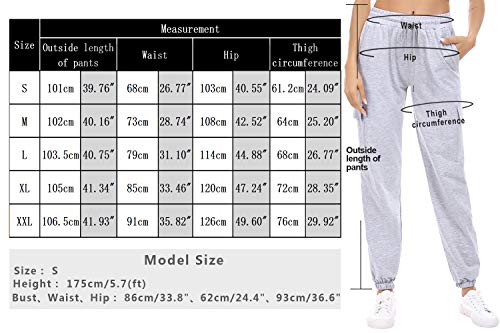 Doaraha Pantalones Deportivos Mujer Algodón Pantalón de Chándal Largo Elásticos Transpirables con Bolsillos Laterales para Deporte Gimnasio Fitness Correr (Negro, XL) Doaraha Pantalones Deportivos Mujer Algodón Pantalón de Chándal Largo Elásticos Transpirables con Bolsillos Laterales para Deporte Gimnasio Fitness Correr (Negro, XL)