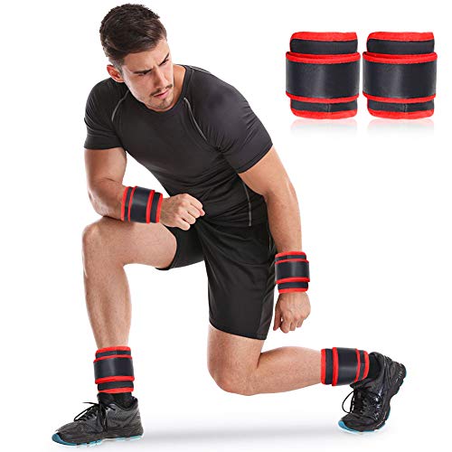 DOBEN Pesas de tobillo ajustables con bola de acero incorporada, para fitness, movimiento, correr, gimnasia (2 kg) DOBEN Pesas de tobillo ajustables con bola de acero incorporada, para fitness, movimiento, correr, gimnasia (2 kg)