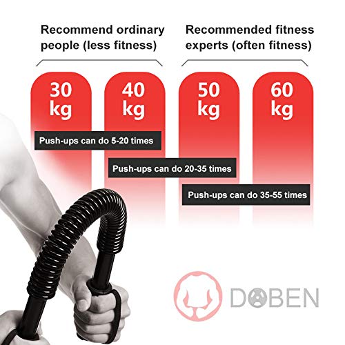 DOBEN Profesional Máquinas de brazo, Barra Flexible Pectorales de Fitness, Barra Musculación, Sports Power Twister 20kg, 30kg, 40kg, 50kg, 60kg, Arm Trainer