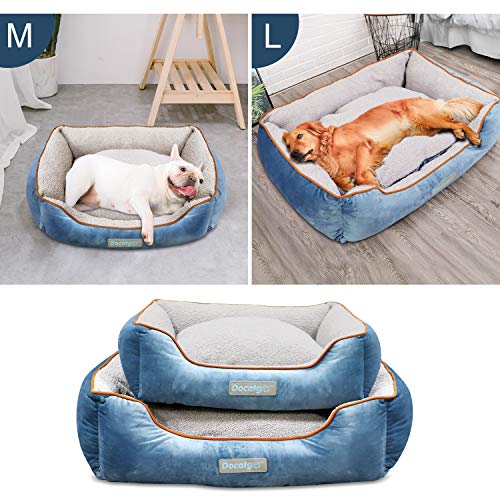 Docatgo Camas Gato Perros Mascotas Reversible Originales Relajante Ortopedica Antiestres Viscoelastica, Suave cojín Desmontable 60 X50 X18 cm, Medianos Perrito Sofa