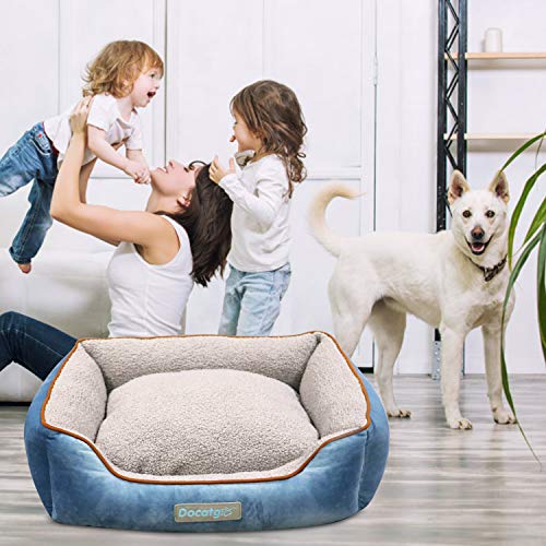 Docatgo Camas Gato Perros Mascotas Reversible Originales Relajante Ortopedica Antiestres Viscoelastica, Suave cojín Desmontable 60 X50 X18 cm, Medianos Perrito Sofa