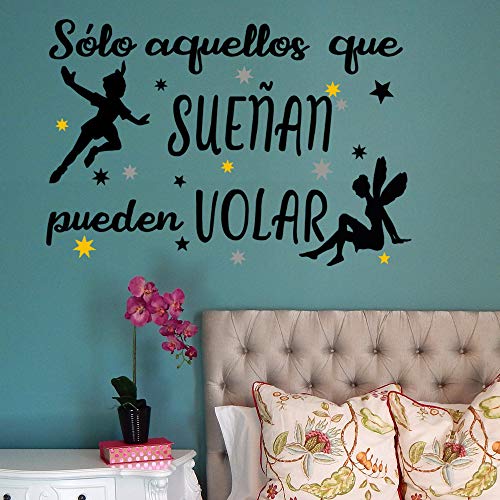 Docliick® Frase motivadora vinilo habitación"SÓLO AQUELLOS QUE SUEÑAN." Vinilos decorativos.Docliick DC-18028 (Vinilo de corte, 30x20cm)