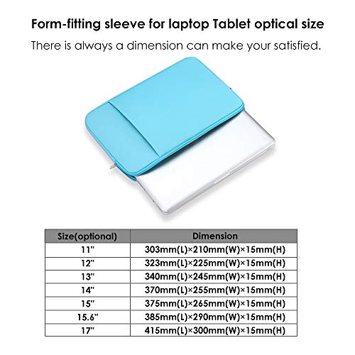 docooler Funda blanda con cremallera para ordenador portátil, funda para MacBook Air PRO Ultrabook Notebook Tablet 11" / 12" / 13" / 14" / 15" / 15.6" / 17"