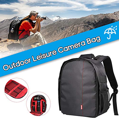 Docooler Mochila Fotografía, Mochila para Cámara Reflex Bolsa Cámara Impermeable y Multifunción para Cámara Digital DSLR, Lente, Trípode y Accesorios