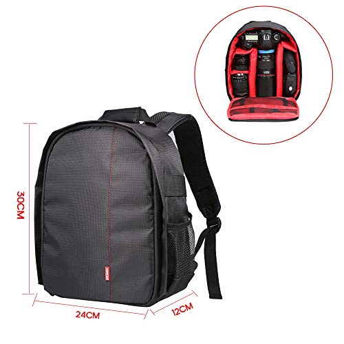 Docooler Mochila Fotografía, Mochila para Cámara Reflex Bolsa Cámara Impermeable y Multifunción para Cámara Digital DSLR, Lente, Trípode y Accesorios