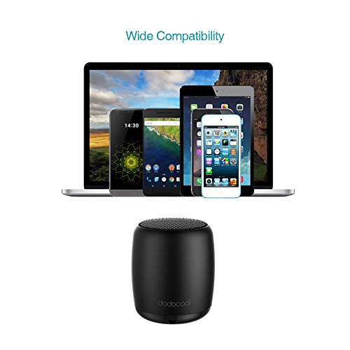 dodocool Mini Altavoz Bluetooth para PC Smartphone, Altavoz Portátil con Función de Mando a Distancia y Manos Libres, Bluetooth Speaker Compatible con iPhone, iPad, Samsung, Nexus, HTC y más, Negro