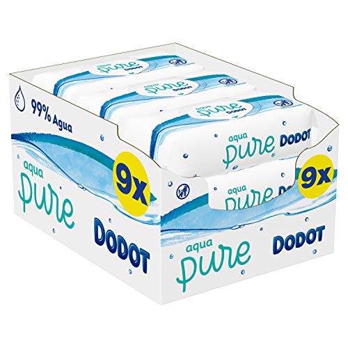 Dodot Aqua Pure Toallitas Bebé con 99% Agua, 9 Paquetes x 48 Toallitas (432)