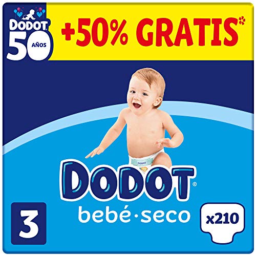 DODOT Bebé-Seco - Pañales Talla 3, 210 Pañales, 6-10kg, BOX ANIVERSARIO +50% GRATIS DODOT Bebé-Seco - Pañales Talla 3, 210 Pañales, 6-10kg, BOX ANIVERSARIO +50% GRATIS