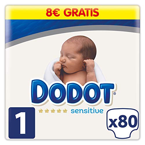 Dodot Sensitive Pañales Talla 1, 80 Pañales, 2 a 5kg