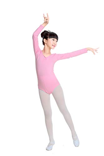 4 años, Carne furein Maillot de Danza Ballet Gimnasia Leotardo Body Clásico Elástico para Niña de Manga Larga Cuello Redondo 