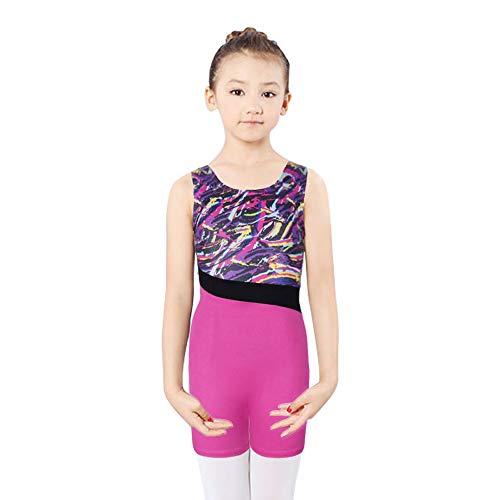 Maillot de gimnasia rítmica para niñas y mujeres, sin mangas, para  competición deportiva, elastano, azul, XL