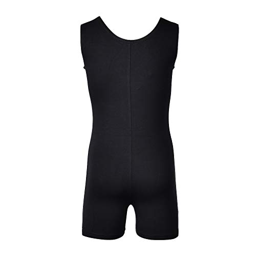 DoGeek Maillot Gimnasia Ritmica Niña Leotardos Gimnasia 3-10 años para Niña (sin Mangas/Manga Larga) (M(5-6 años), Negro-1)