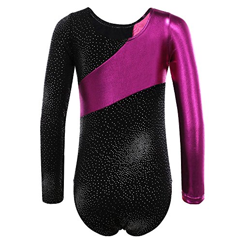 DoGeek Maillot Gimnasia Ritmica Niña Leotardos Gimnasia 3-10 años para Niña (sin Mangas/Manga Larga) (S(3-4 años), Rosado-1)