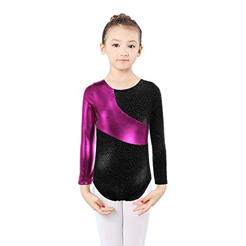 DoGeek Maillot Gimnasia Ritmica Niña Leotardos Gimnasia 3-10 años para Niña (sin Mangas/Manga Larga) (S(3-4 años), Rosado-1)