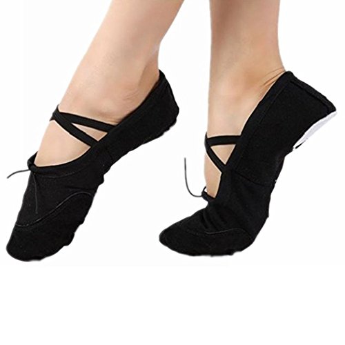 DoGeek Transpirable Zapatos de Ballet Zapatillas de Ballet de Danza Baile para Niña (39 EU, Negro)
