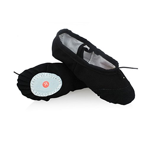 DoGeek Transpirable Zapatos de Ballet Zapatillas de Ballet de Danza Baile para Niña (39 EU, Negro)