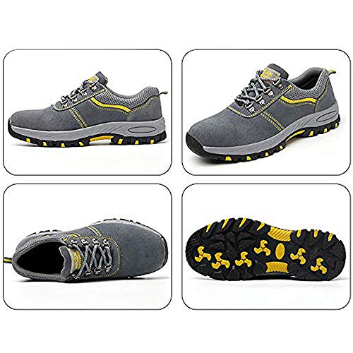 DoGeek Zapato Seguridad Calzado Seguridad Hombre con Punta de Acero, Antideslizante Transpirables, Unisex, Azul, 39