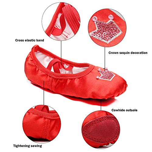 DoGeek Zapatos de Ballet de Cuero Zapatillas de Ballet de Danza Baile Zapatos Yoga para Niños