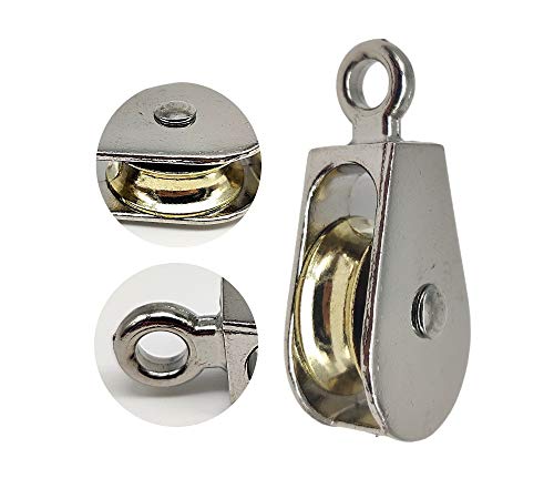DOJA Industrial |(Pack de 4) unidades de Poleas Individuales de acero niquelado | Diámetro: 25mm | Polea tamaño estándar | Gancho fijo | Capacidad de carga de 150 kg DOJA Industrial |(Pack de 4) unidades de Poleas Individuales de acero niquelado | Diámetro: 25mm | Polea tamaño estándar | Gancho fijo | Capacidad de carga de 150 kg