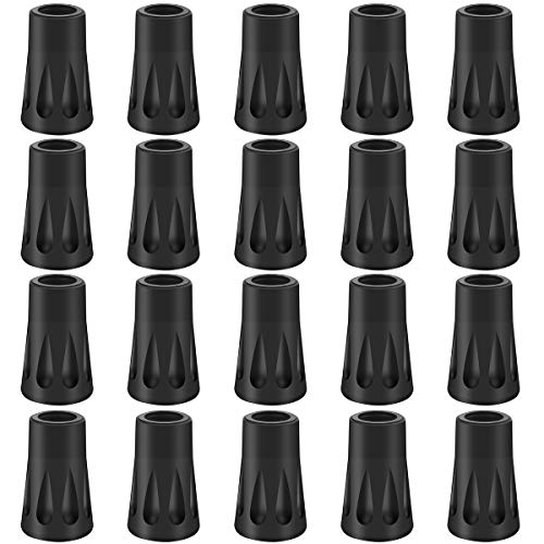 Dokpav 20 Pcs/10 Pares 12mm Topes de Goma para Bastones de Senderismo, Puntas de Goma para Bastones de Trekking