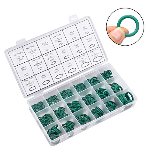 Dokpav Juego de aros tóricos, 270PCS 18 tamaños goma juntas tóricas Kit, aislamiento junta arandela, juntas tóricas para coche Auto reparación de vehículos Aire acondicionado
