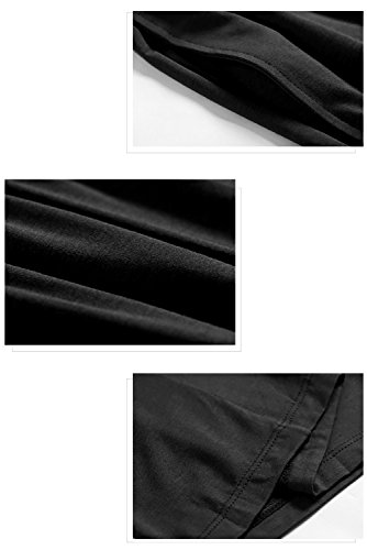 Dolamen Hombre Pantalones de Pijama Modal Algodón, 2018 Pantalones Boxeador Largo Casual Ropa de Dormir Cintura elástica Bolsillos Tiempo Libre Yoga Deportes (XXX-Large, Negro)