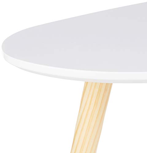 Dolmen - Juego de 3 mesas Bajas Nido escandinavas, Color Blanco