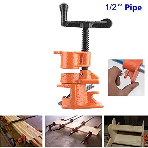 Domeilleur Juego de abrazaderas para tubería de madera de 1/2 3/4 pulgadas de hierro fundido, herramienta de carpintero de carpintería de alta resistencia Domeilleur Juego de abrazaderas para tubería de madera de 1/2 3/4 pulgadas de hierro fundido, herramienta de carpintero de carpintería de alta resistencia