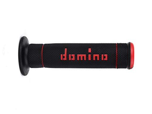 Domino - Par de puños Trial para moto, color negro/rojo