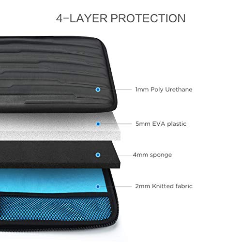 DOMISO Funda para portátil resistente a los golpes de 17 pulgadas con funda protectora con asa Compatible con 17,3" Notebook/Dell Inspiron 17/HP Pavilion/Lenovo ideapad/ASUS/Acer/HP/Alienware 17,Negro