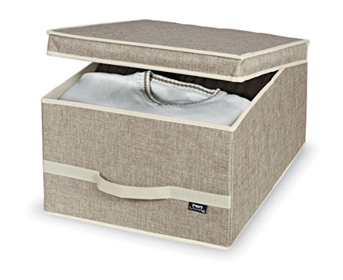 Domopak Caja de almacenamiento Maison 38x50x24cm en marrón, Poliéster, 38 x 50 x 24 cm
