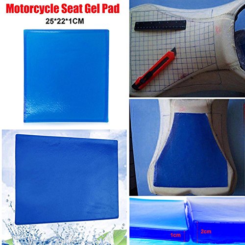 Domybest - Cojín de gel para moto, de absorción de choque para asiento de moto, cojín amortiguador, suave, cómodo, azul
