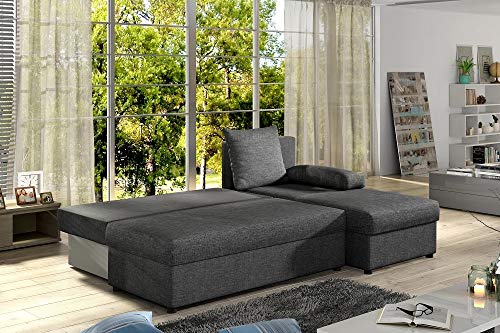 Don Baraton anticrisis.net Sofá Chaise Longue pequeño con Cama – York (Gris)