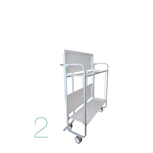 DON HIERRO - Carrito camarera BAUHAUS armazón metálico color blanco, 2 bandejas. DON HIERRO - Carrito camarera BAUHAUS armazón metálico color blanco, 2 bandejas.