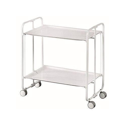 DON HIERRO - Carrito camarera BAUHAUS armazón metálico color blanco, 2 bandejas. DON HIERRO - Carrito camarera BAUHAUS armazón metálico color blanco, 2 bandejas.