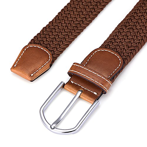 DonDon Cinturón trenzado extensible y elástico para hombres y mujeres de 100 cm a 130 cm de longitud bayo DonDon Cinturón trenzado extensible y elástico para hombres y mujeres de 100 cm a 130 cm de longitud bayo