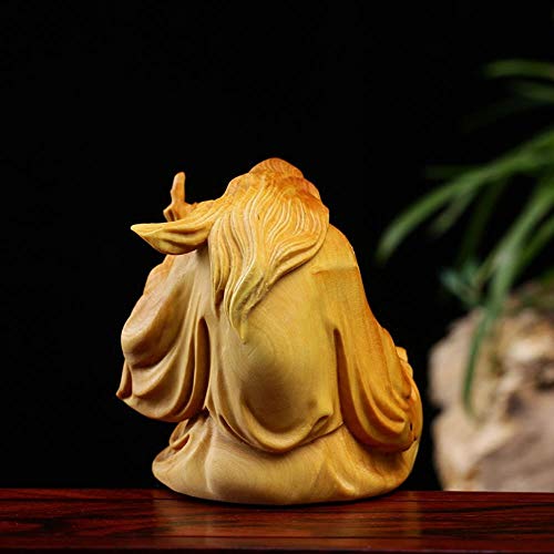DONG Figuras en Miniatura Estatua de Madera lobular Decoraciones de Pared Adornos Hogar   Colección Zen Arte Predicación Arte, Marrón
