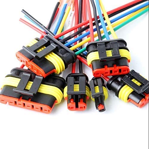 DONJON Conector eléctrico Impermeable, Coche Impermeable Rápido Enchufe 4 Pin, Enchufe de Terminal con Cable 16 AWG, para automóvil, Motocicleta, camión, Barco (5 Pares) DONJON Conector eléctrico Impermeable, Coche Impermeable Rápido Enchufe 4 Pin, Enchufe de Terminal con Cable 16 AWG, para automóvil, Motocicleta, camión, Barco (5 Pares)