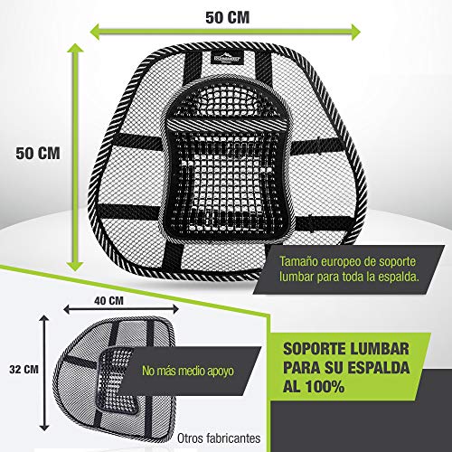 Donnerberg Soporte Lumbar Silla Oficina - Respaldo Lumbar Coche Alivia el Dolor Lumbar - Almohada Lumbar - Calidad Alemana